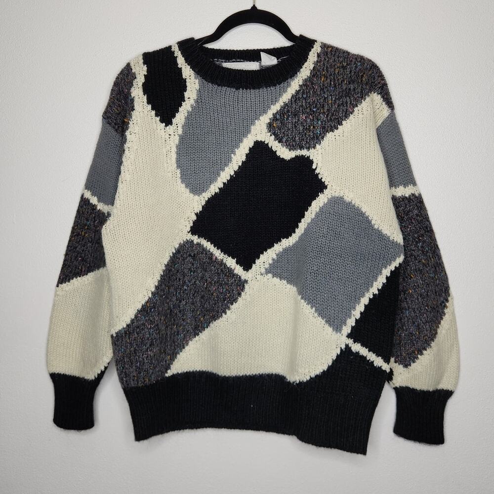 Vintage Joyce Large Crewneck Sweater Abstract Art Grandma Grunge Emo 90s